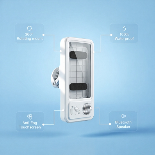 Retro Shower Speaker & Waterproof Phone Holder